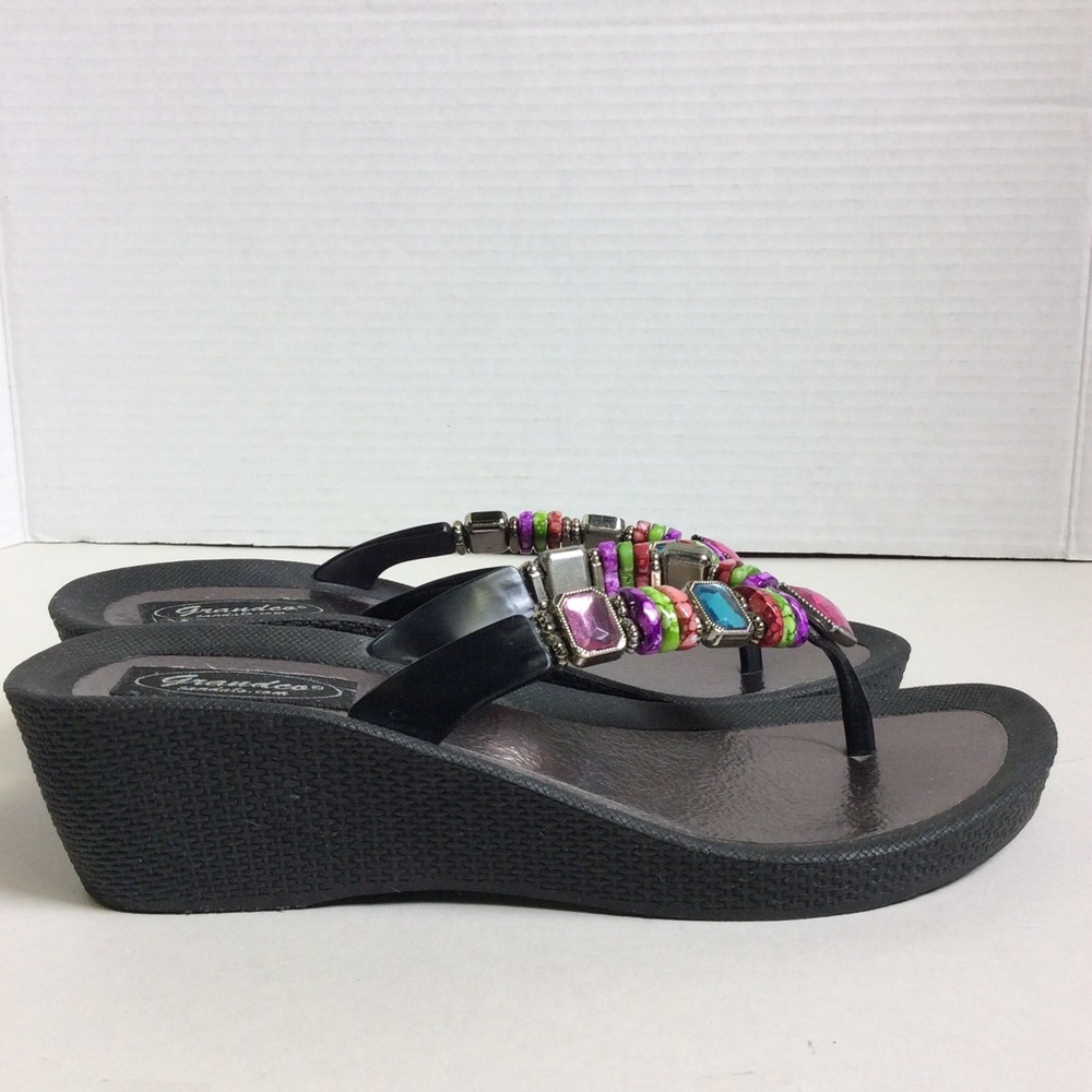 Grandco Women’s Rainbow Jeweled Sandals, Sz 8 - Picture 4 of 14
